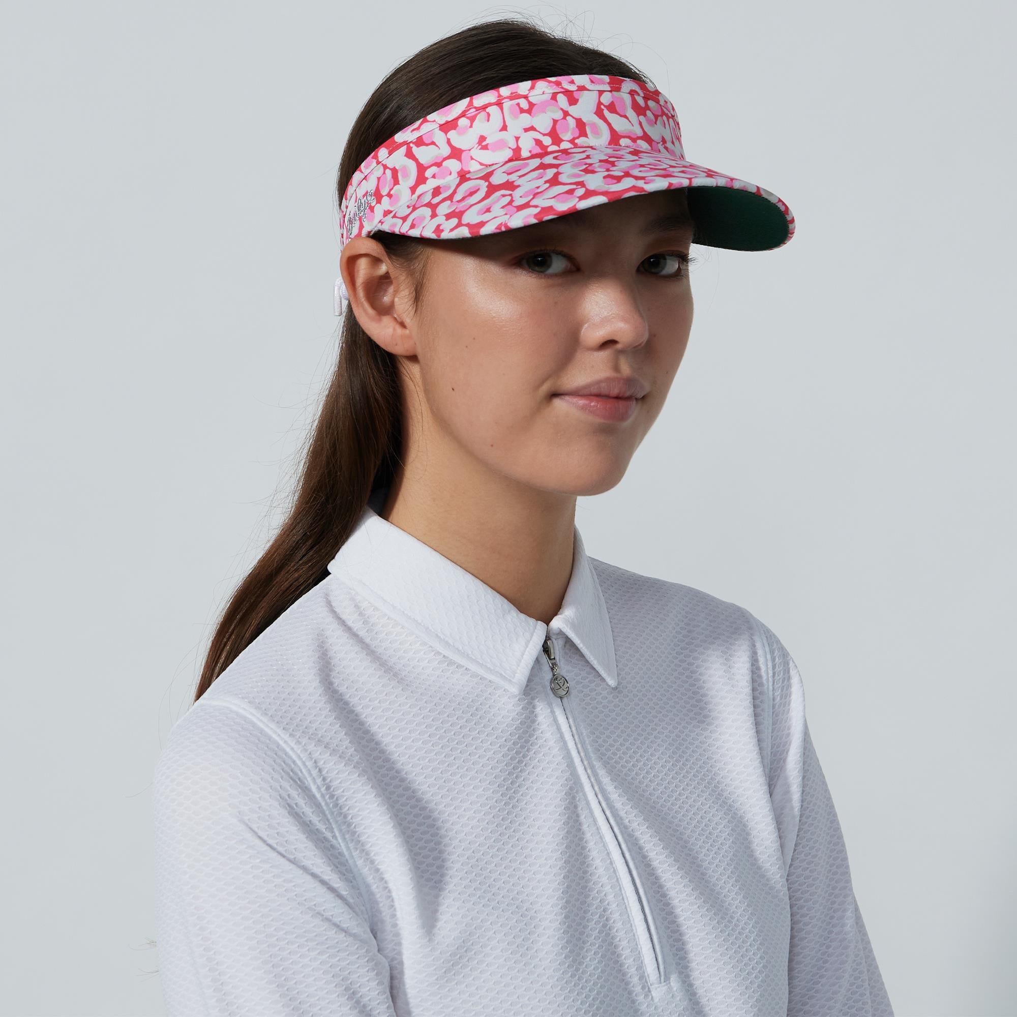 Daily Sports Print Ladies Golf Visor Leo Coral